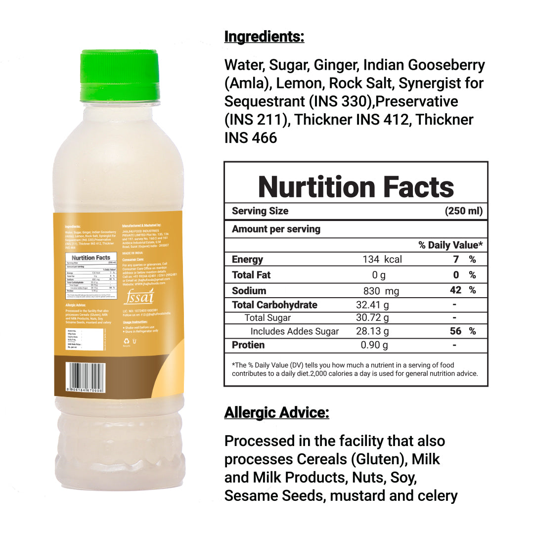 Ginger Amla Lemon Juice (Pack of 20)