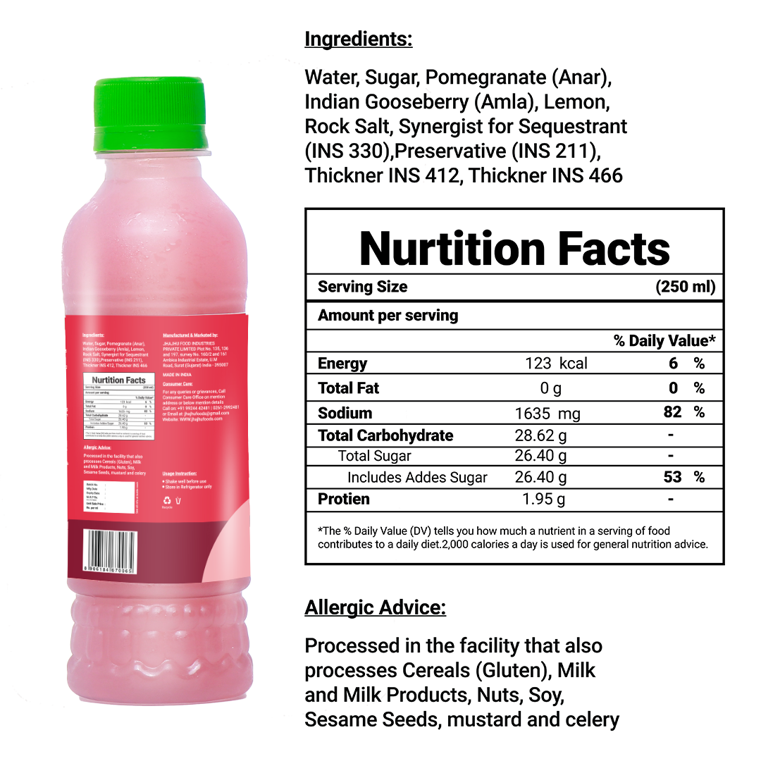 Anar Amla Lemon Juice (Pack of 20)